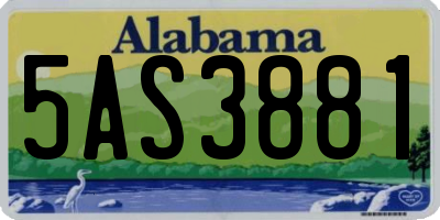 AL license plate 5AS3881