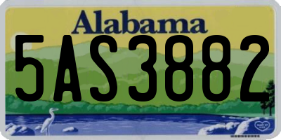 AL license plate 5AS3882
