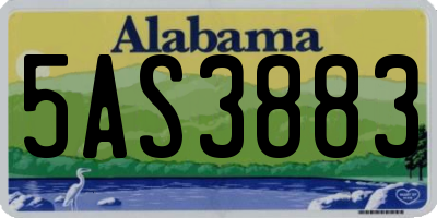 AL license plate 5AS3883
