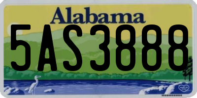 AL license plate 5AS3888
