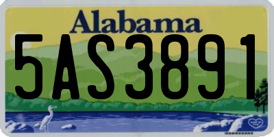 AL license plate 5AS3891