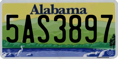 AL license plate 5AS3897