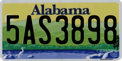 AL license plate 5AS3898