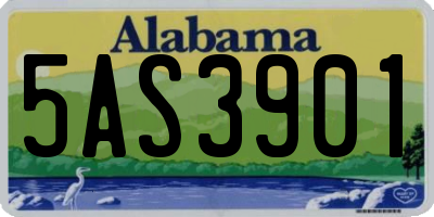 AL license plate 5AS3901