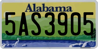 AL license plate 5AS3905