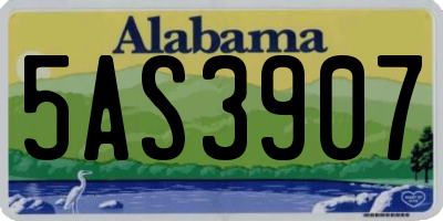 AL license plate 5AS3907