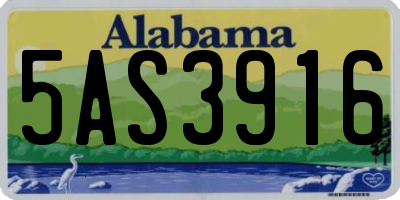 AL license plate 5AS3916