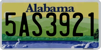 AL license plate 5AS3921