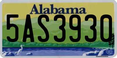 AL license plate 5AS3930