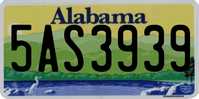 AL license plate 5AS3939
