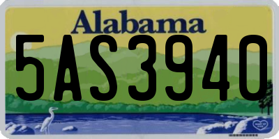 AL license plate 5AS3940