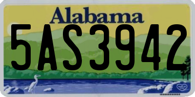 AL license plate 5AS3942