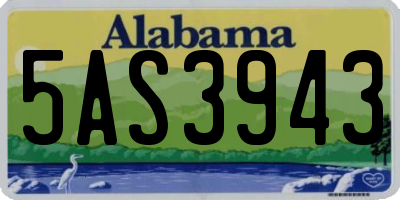AL license plate 5AS3943