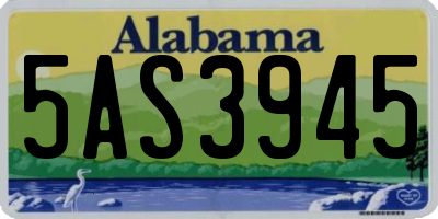 AL license plate 5AS3945