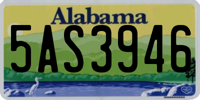 AL license plate 5AS3946