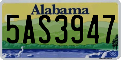 AL license plate 5AS3947