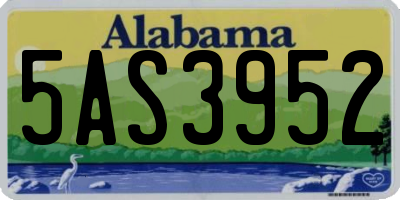 AL license plate 5AS3952