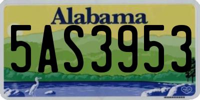AL license plate 5AS3953