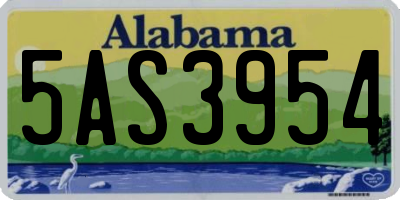 AL license plate 5AS3954
