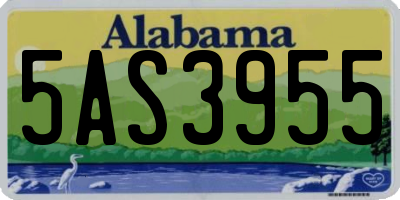 AL license plate 5AS3955