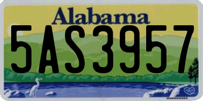 AL license plate 5AS3957