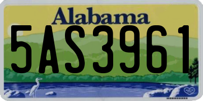 AL license plate 5AS3961