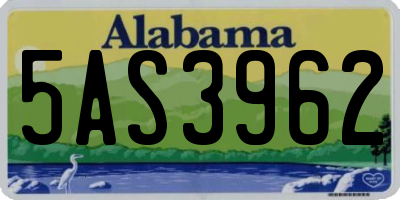 AL license plate 5AS3962