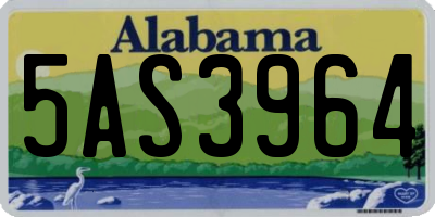 AL license plate 5AS3964