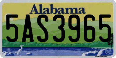AL license plate 5AS3965