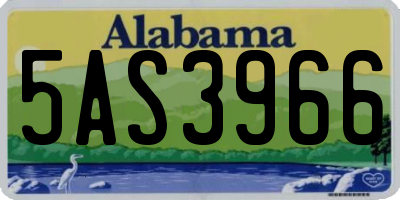 AL license plate 5AS3966