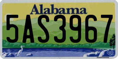 AL license plate 5AS3967
