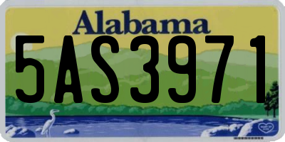 AL license plate 5AS3971
