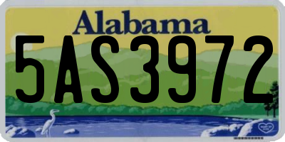 AL license plate 5AS3972