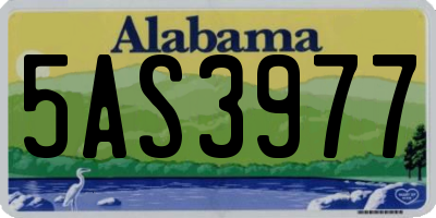 AL license plate 5AS3977