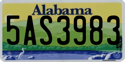 AL license plate 5AS3983