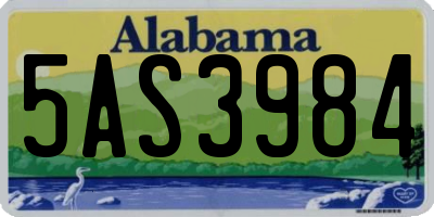 AL license plate 5AS3984