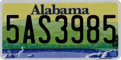 AL license plate 5AS3985