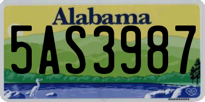 AL license plate 5AS3987