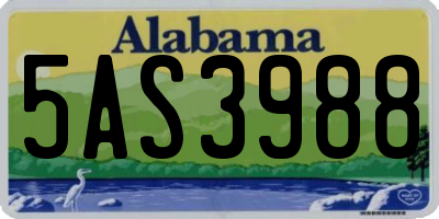 AL license plate 5AS3988