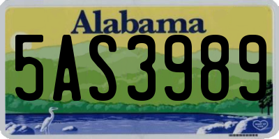 AL license plate 5AS3989