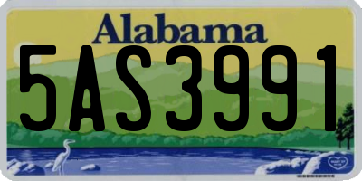 AL license plate 5AS3991