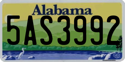 AL license plate 5AS3992