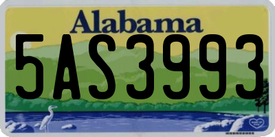 AL license plate 5AS3993