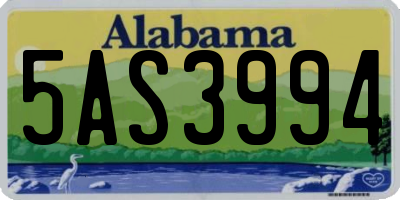 AL license plate 5AS3994