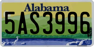 AL license plate 5AS3996