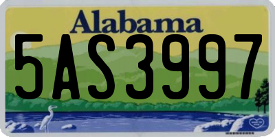 AL license plate 5AS3997