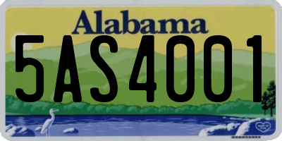AL license plate 5AS4001