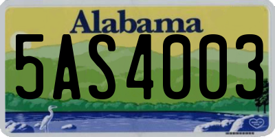 AL license plate 5AS4003