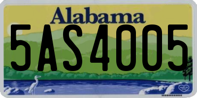 AL license plate 5AS4005