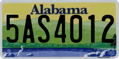 AL license plate 5AS4012